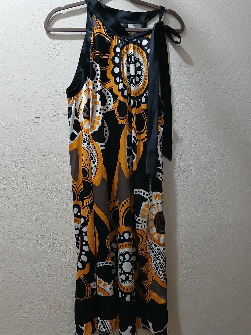 Style & Co.Nwot size12  Black Dress with Mustard Floral Accent